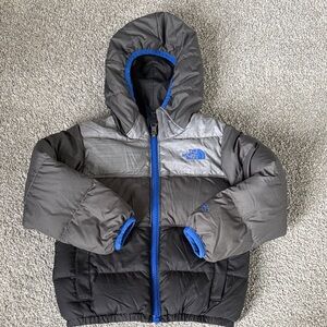 The North Face Black and Blue Hooded Jacket- reversible size 3T